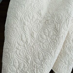 Ecru cream ivory quilted throw Madison Park